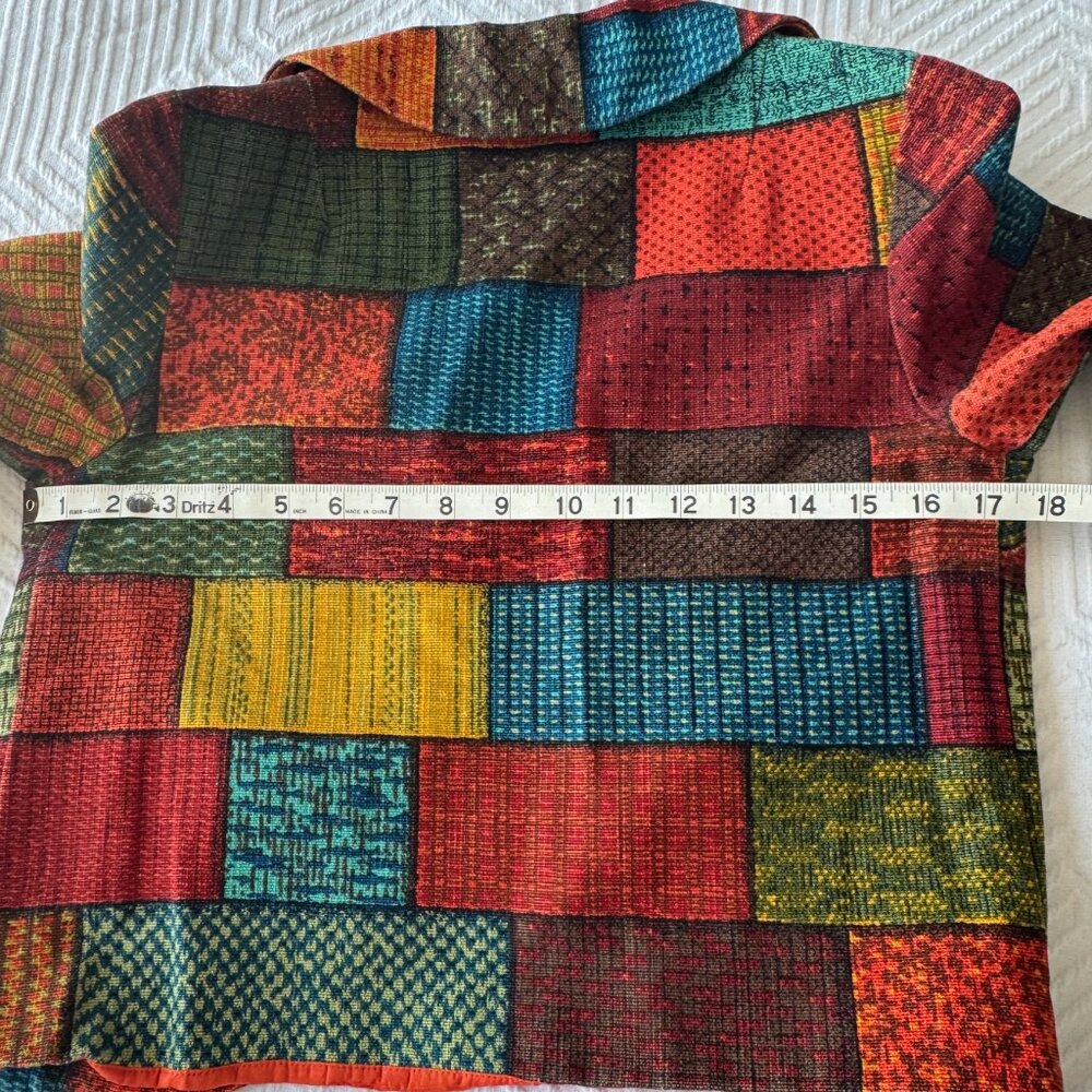 Fall Cropped Vintage Patchwork Jacket, Xs Petite - image 4